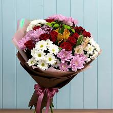 Букет цветов из:  Розы, Хризантемы и Альстромерии #REPLACE_PRED# Александровке